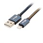 Кабель USB A --> Lightning 8pin (m) 1.0м для Apple, RITMIX RCC-427 Blue Jeans 33192 - фото 11213