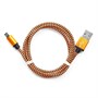 Кабель USB A --> Micro USB 5P (B) 1.0м нейлон, оранжевый, Cablexpert (CC-mUSB2oe1m) 33227 - фото 11272