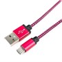 Кабель USB A --> Micro USB 5P (B) 1.0м нейлон, фиолетовый, Cablexpert (CC-mUSB2pe1m) 33225 - фото 11274