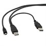 Кабель USB A --> mini-USB 5P + A-питание 0.9м (для устройств с разъёмом типа 5P) 28002 - фото 12100
