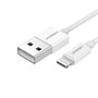 Кабель USB A --> Lightning 8pin (m) 1.0м для Apple, MFI 2.1A, цвет белый, Ugreen 33276 - фото 12366