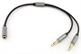 Переходник 2 x jack 3.5 мм (стерео+микрофон) (m) - jack 3.5 мм (4pole) (f) CTIA, Ugreen, 0.25м, Al, черный (20899) 34643 - фото 12893