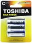 C (LR14) Toshiba, 1.5V, alkaline, упаковка 2шт. 35073 - фото 13999