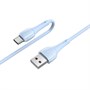 Кабель USB A --> Type-C (M) 1.0м (USB 2.0) hoco X49, синий, силиконовая оплетка, 3A 35565 - фото 14739