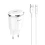 Зарядное устройство 220V -> USB 5V hoco C37A 1xUSB 2400mA, белое + кабель X25 micro-USB 35755 - фото 15979