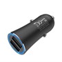 Зарядное устройство а/м 12V -> USB 5V hoco Z30A 2xUSB, 3100mA, металл, чёрное 35777 - фото 16002