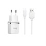 Зарядное устройство 220V -> USB 5V hoco C12 2xUSB, 2400mA, белое + кабель X6 micro-USB 35781 - фото 16014