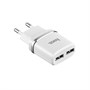 Зарядное устройство 220V -> USB 5V hoco C12 2xUSB, 2400mA, белое + кабель X6 micro-USB 35781 - фото 16015