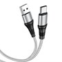 Кабель USB A --> Type-C (M) 1.0м (USB 2.0) hoco X50, серый, в оплётке, 3A 35845 - фото 16066
