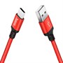 Кабель USB A --> Type-C (M) 1.0м (USB 2.0) hoco X14, красно-черный 35831 - фото 16237