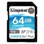 SD Memory Card SDXC 64GB Class10 UHS-I U3 Kingston Canvas Go Plus 170R C10 V30 170MB/s (SDG3/64GB) 36194 - фото 16555