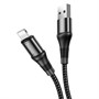 Кабель USB A --> Lightning 8pin (m) 1.0м для Apple, hoco X50, черный, в оплётке 36246 - фото 16804