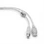 Кабель USB тип A-B 2.0м (USB 2.0) экран, с фильтром, прозрачный, Cablexpert (CCF-USB2-AMBM-TR-2M) 36407 - фото 16945