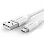 Кабель USB A --> Micro USB 5P (B) 1.0м (USB 2.0) Ugreen, 2.4A, белый (60141) 34558 - фото 17205