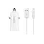 Зарядное устройство а/м 12V -> USB 5V hoco Z12 2xUSB, 2400mA, белое + кабель Lightning X1 37075 - фото 18441
