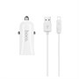 Зарядное устройство а/м 12V -> USB 5V hoco Z12 2xUSB, 2400mA, белое + кабель micro-USB X1 37076 - фото 18444