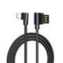 Кабель USB A --> Lightning 8pin (m) 1.2м для Apple, hoco U37, угловой чёрный 37089 - фото 18464