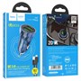Зарядное устройство а/м 12V -> USB 5V hoco Z47 2xUSB, QC 3.0 20W, + кабель microUSB, прозр. синее 37330 - фото 19028