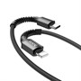 Кабель USB Type-C (M) --> Lightning 8pin (m) 1.0м (USB 2.0) hoco X71, чёрный нейлон 37369 - фото 19179