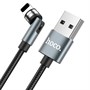 Кабель USB A --> Lightning 8pin (m) 1.0м для Apple, hoco U94, магнитный разъём, чёрный 37377 - фото 19202
