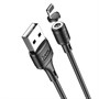 Кабель USB A --> Lightning 8pin (m) 1.0м для Apple, hoco X52, магнитный разъём, чёрный 37379 - фото 19206