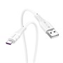 Кабель USB A --> Type-C (M) 1.0м (USB 2.0) hoco X67, белый, "nano" силиконовая оплётка, 5A 37391 - фото 19231