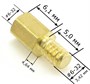 Стойка для печатных плат, латунь, шестигранная, #6-32 UNC / #6-32 UNC * 6 + 5 (упаковка 100 шт.) 35713 - фото 19636