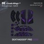 Противоскользящие наклейки на мышь X-raypad Cicada Wings V2 для Razer DeathAdder V3 Pro, чёрно-фиолетовые 37811 - фото 19876