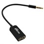 Переходник jack 3.5 мм (M) - 2 x jack 3.5 мм (F) Ritmix RAS-150 0.15м, черный 29989 - фото 9014